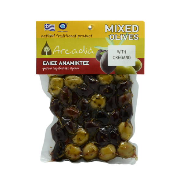 Măsline asortate cu oregano Arcadia 200 g