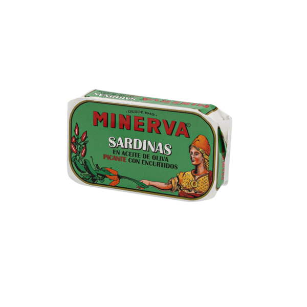 Sardine în ulei de măsline picante cu murături Minerva